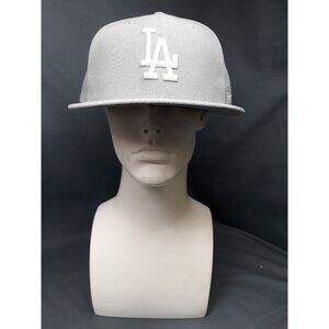 New Era 59-Fifty Men's Fitted Los Angeles Dodgers  Hat Grey Size 7 7/8 NEW!